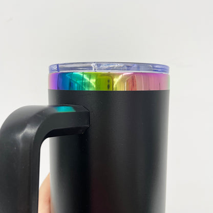 20oz Chubby Rainbow Plated Underneath Car Tumbler Mug with Removable Handle For Laser-CNLCA