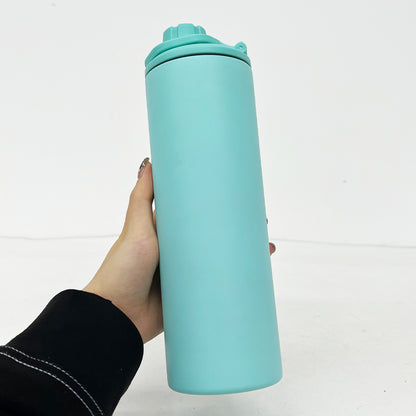 20oz Macaron Blank Sublimation Straight Tumbler Sport Water Bottle with Two Lids-CNLCA