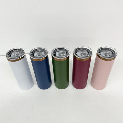 To Canada 20oz Powder Coated Copper Plated Skinny Straight Tumbler For Laser-LCA