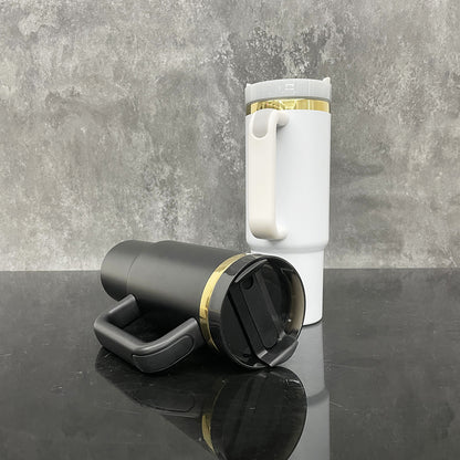 30oz Mirror Gold Plated Underneath Powder Coated H2.0 Quencher Tumblers For Laser Engraving -CNLCA