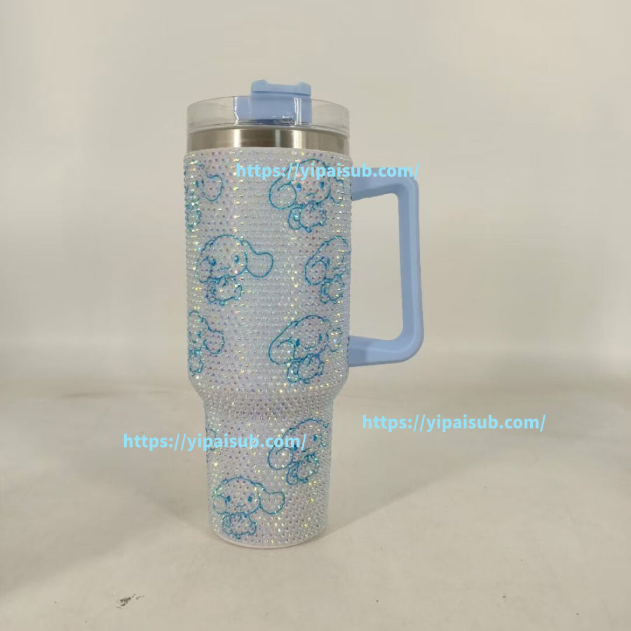 40oz Hello Kitty Cat /Kuromi /Melody/Cinnamoroll Rhinestone Bling Quencher Tumbler-CNLCA