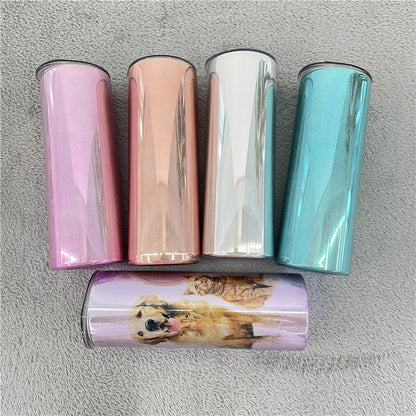 20oz Blank Sublimation Magic Mirror Metallic Electroplate Holographic Straight Tumbler - USLCA