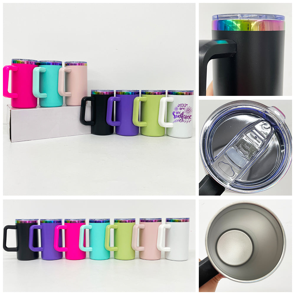 20oz Chubby Rainbow Plated Underneath Car Tumbler Mug with Removable Handle For Laser-CNLCA