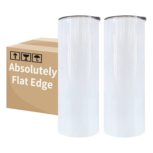 25Pack 30oz Flat Edge Blank Sublimation Stainless Steel Skinny Straight Tumbler-CNLCA