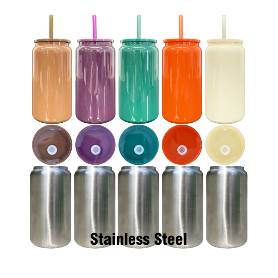 16oz Autumn Winter Maillard New Colors Green Purple Orange Stainless Steel Metal Can Cup Tumbler-CNLCA