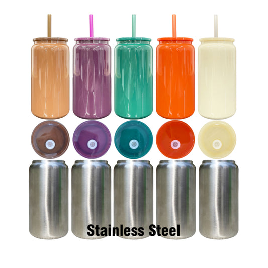 16oz Autumn Winter Maillard New Colors Green Purple Orange Stainless Steel Metal Can Cup Tumbler-CNLCA