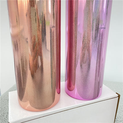 20oz Blank Sublimation Magic Mirror Metallic Electroplate Holographic Straight Tumbler - USLCA