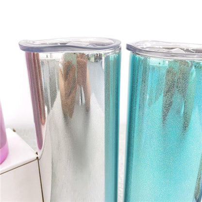 20oz Blank Sublimation Magic Mirror Metallic Electroplate Holographic Straight Tumbler - USLCA