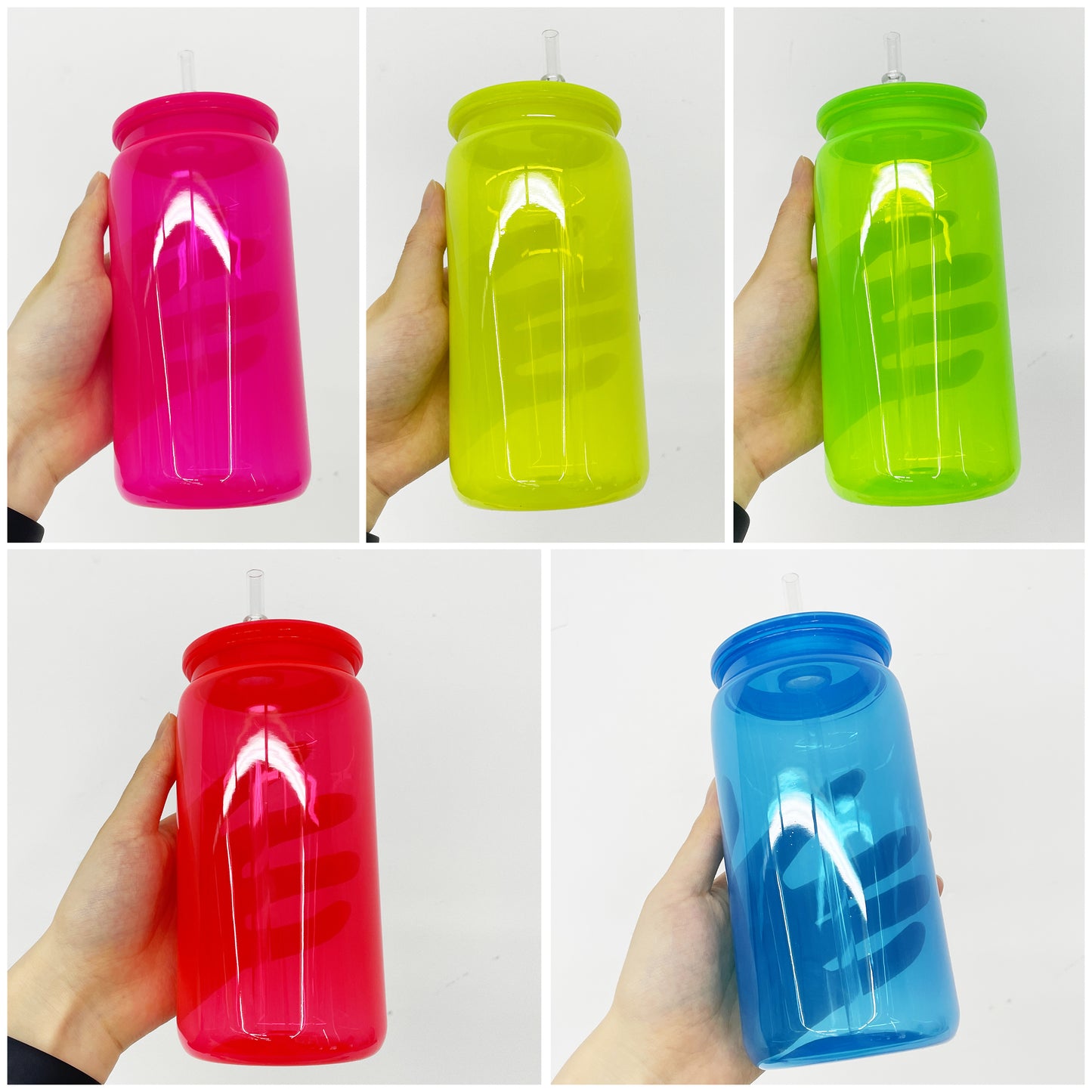 16oz Can Shaped Neon Colored Plastic Can -CNLCA