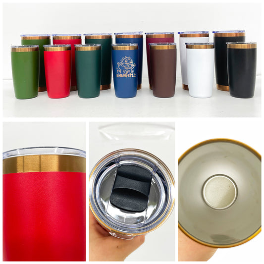 25Pack Mini Size 10oz Copper Plated Underneath Tumbler Coffee Mugs with Magnetic Lids For Laser-CNLCA
