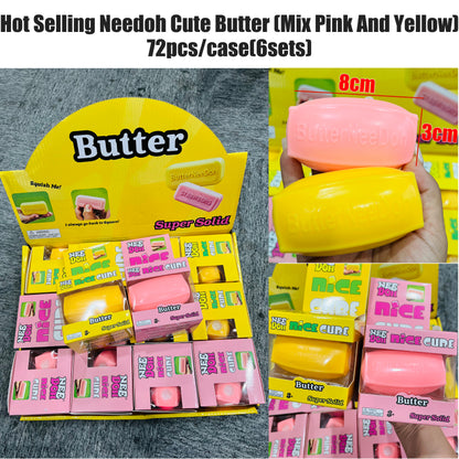 China 72Pack Needoh Cute Flour-filled TPR Yellow Butter Pink Strawberry Squishy Butter Stick Stress Relief Fidget Toy-CNLCA