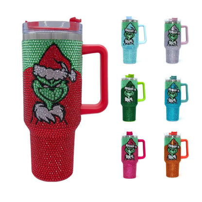 17oz 40oz Grinch Rhinestone Bling Stainless Steel Tumbler-CNLCA