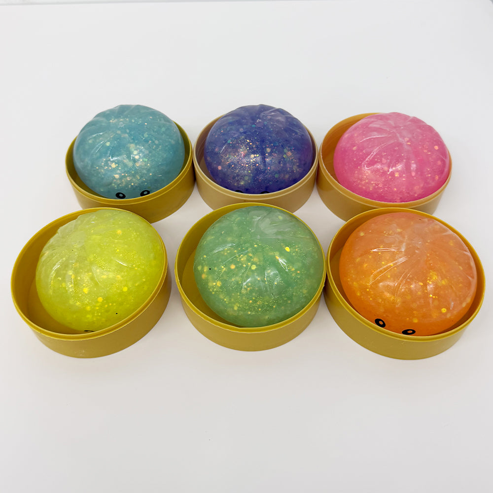 8.5cm 6 Colors Realistic Pectin Steamed Bun Glitter Dumpling Squishy Toys Stress Relief Fidget Toy-CNLCA