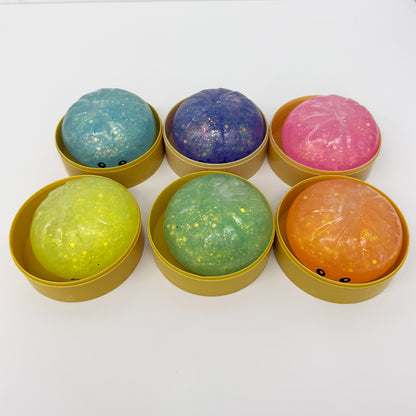 8.5cm 6 Colors Realistic Pectin Steamed Bun Glitter Dumpling Squishy Toys Stress Relief Fidget Toy-CNLCA