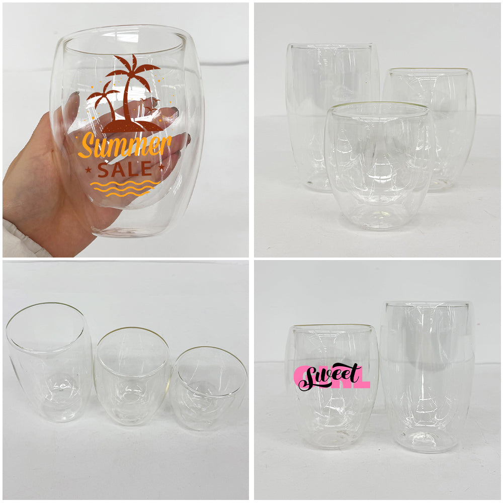 Promotion 8oz 12oz 15oz Double Walled Snow Globe Round Glass Can Tumblers Cup with Pre drilled Hole-CALCA