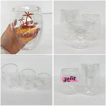 Promotion 8oz 12oz 15oz Double Walled Snow Globe Round Glass Can Tumblers Cup with Pre drilled Hole-CALCA