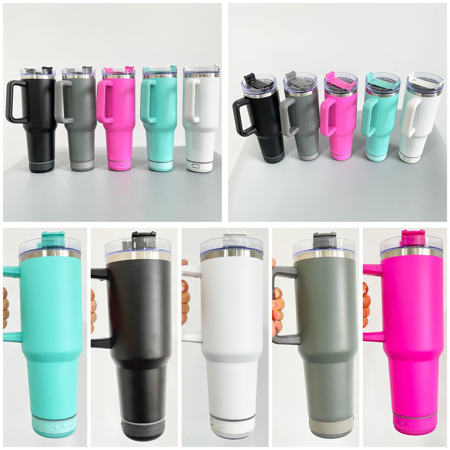 Mix Color 40oz Stainless Steel Powder Coated Music Player Bluetooth Speaker Tumbler 20pcs-USLCA