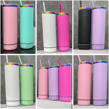 20oz Rainbow Plated Matte Macaron Color Speaker Tumbler For Laser-CNLCA