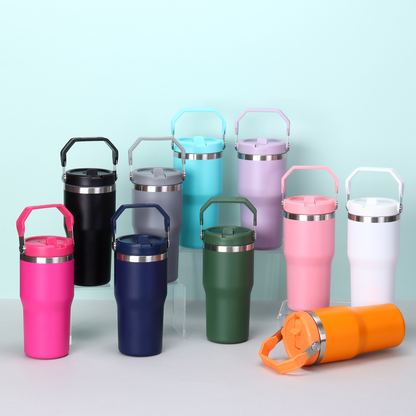 20oz Colorful Powder Coated Kids Flip Straw Tumbler Water Bottle For Laser-CNLCA