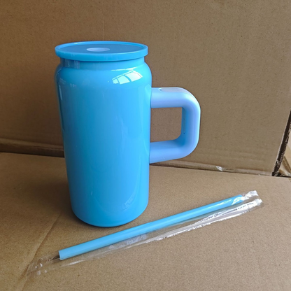 16oz Blue Pink White Black Colors Stainless Steel Tumbler with Handle-CNLCA