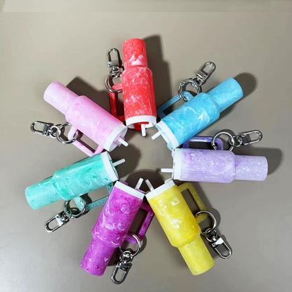 40oz Stanley Style Tumbler Shaped Tie-dyeing Keychain Tumbler Accessories Keyring-CNLCA