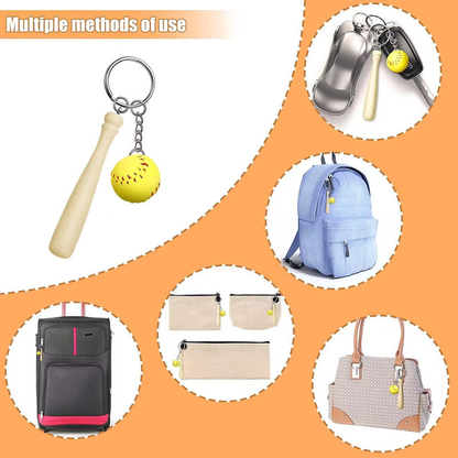 Mini Softball Baseball Bat Keychain Sports Commemorative Gift Bag Pendant-CNLCA