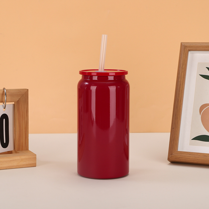 16oz Sublimation Red Orange Autumn Stainless Steel Metal Can Tumbler-CNLCA