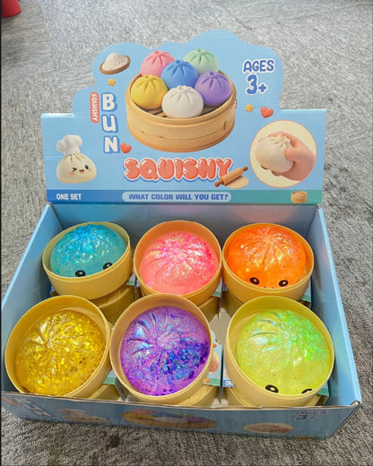 8.5cm Realistic Maltose Sugar Steamed Bun Glitter Dumpling Squishiy Slow Rising Stress Relief Fidget Toy-CNLCA