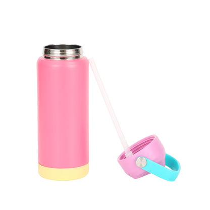 12oz 17oz Powder Coated Flip Straw Lids Tumbler Water Bottle For Laser Engraving-CNLCA