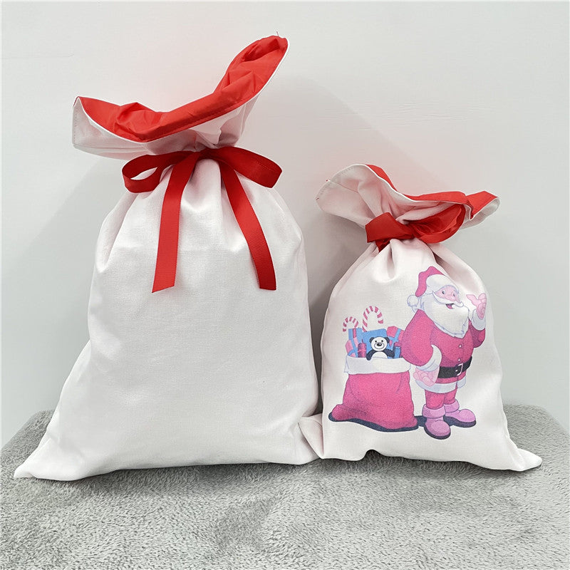 White Color Blank Sublimation Christmas Gift Santa Bags 19.6*28Inch 50pcs_USLCA