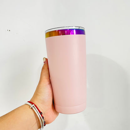 4Pack/8Pack/12Pack Yeti Power Coated 20oz Rainbow Plated Tumblers With Colorful Straws for Laser Engraving-CNLCA