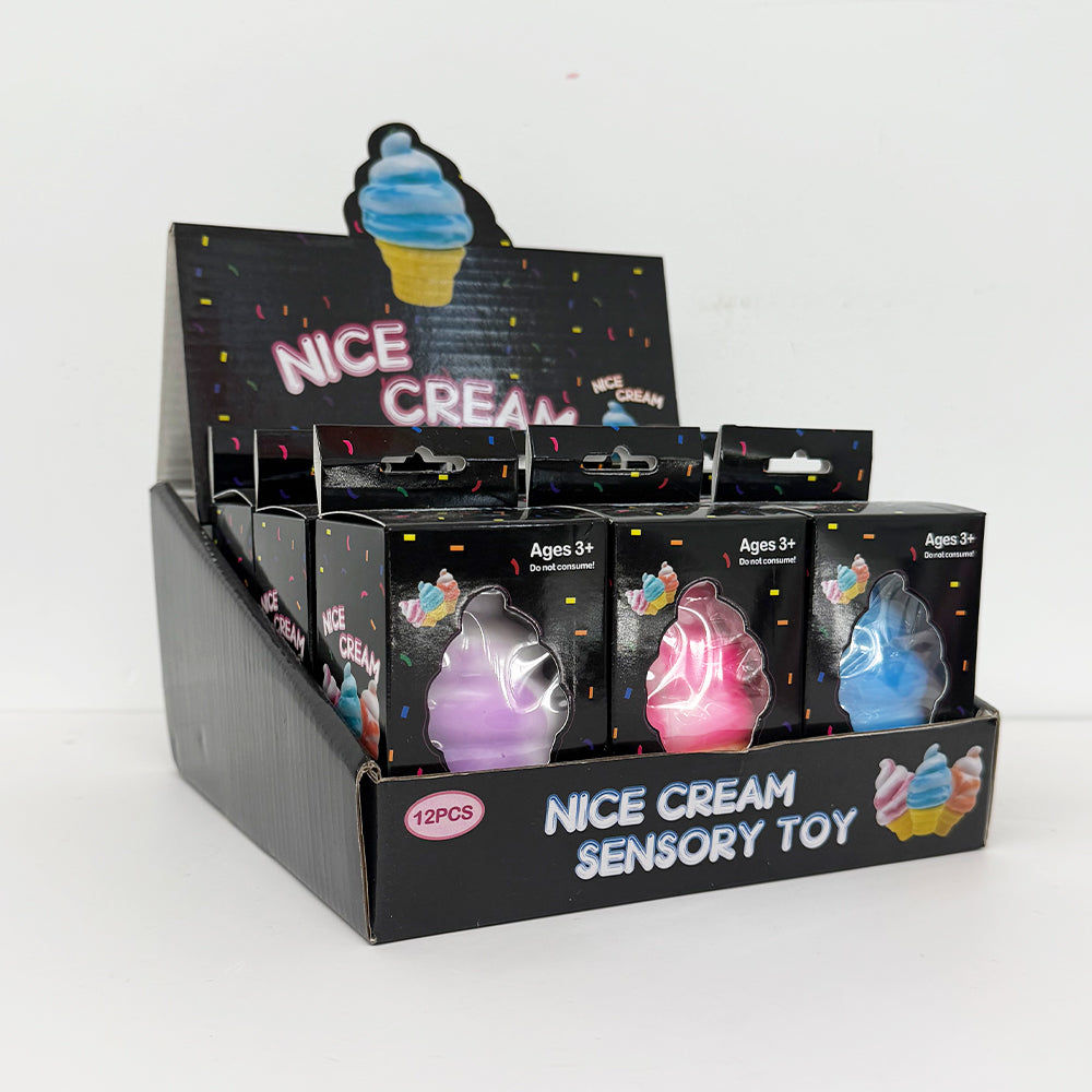 72Pack TPR Ice Cream Cone Squishy Toy Soft Squeeze Stress Relief Fidget Toy for Kids-CNLCA