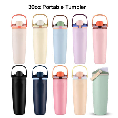 30oz Owala Style Portable Bungee Cup Sport Tumbler with Locking Lid For Laser Engrave-CNLCA