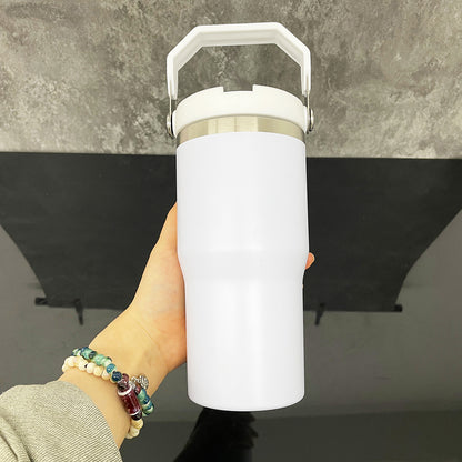 20oz White Blank Sublimation School Kids Flip Straw Tumbler Water Bottle-CNLCA