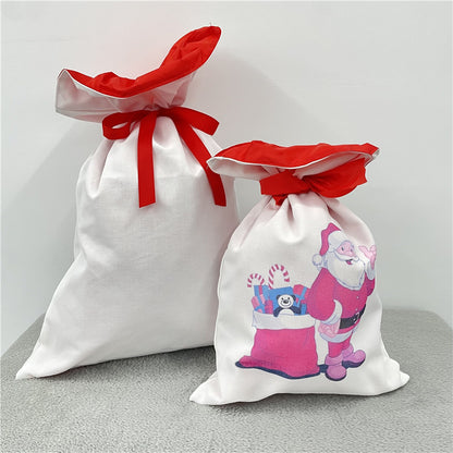 White Color Blank Sublimation Christmas Gift Santa Bags 19.6*28Inch 50pcs_USLCA