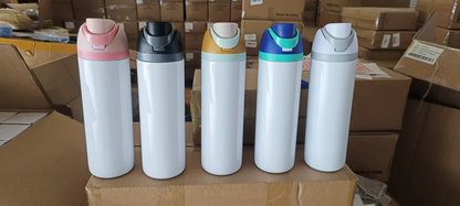 25Pack 24oz Owala Style Blank Sublimation Stainless Steel Tumbler Water Bottle with Color Lid-CNLCA