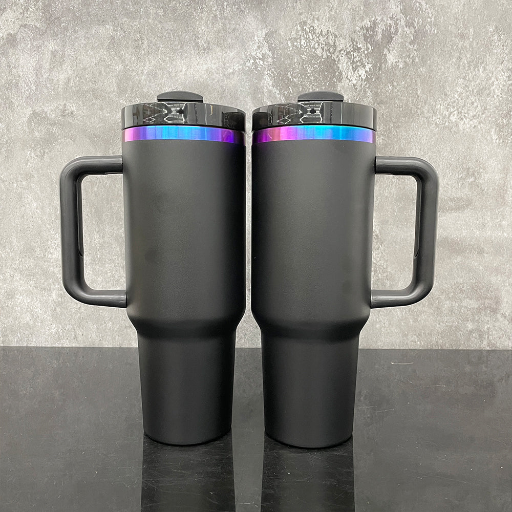 H2.0 40oz Black Blue Purple Plated Chroma Powder Coated Tumblers For Laser Engraving-CNLCA