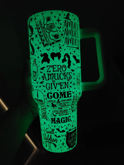 40oz H2.0 Blank Sublimation Glow In Dark Halloween Tumbler With Lid And Straw -CNLCA