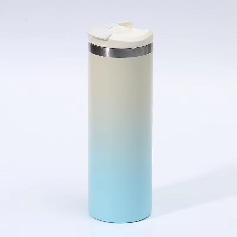 500ml 17oz Ombre Color Double Wall Stainless Steel Straight Tumbler Cup for Laser Engrave-CNLCA
