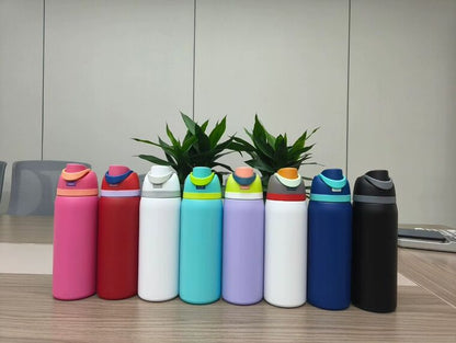 19oz/24oz/32oz Flip Straw Lid Insulated Stainless Steel Sports Owala Style Water Bottle for Laser Engraving-CNLCA