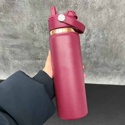 Outdoor Sports 20oz Mirror Copper Underneath Water Bottle wih 2 in 1 Muti-function Flip Top Lid for Laser Engraving-CNLCA