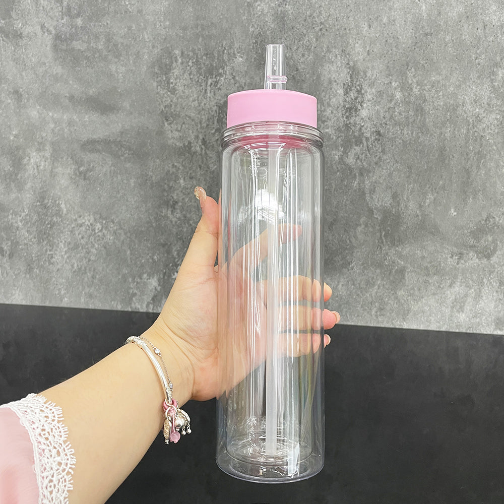 China presale 15oz Double Wall Blank Snow Globe Kids Plastic Cup Water Bottle-CNLCA