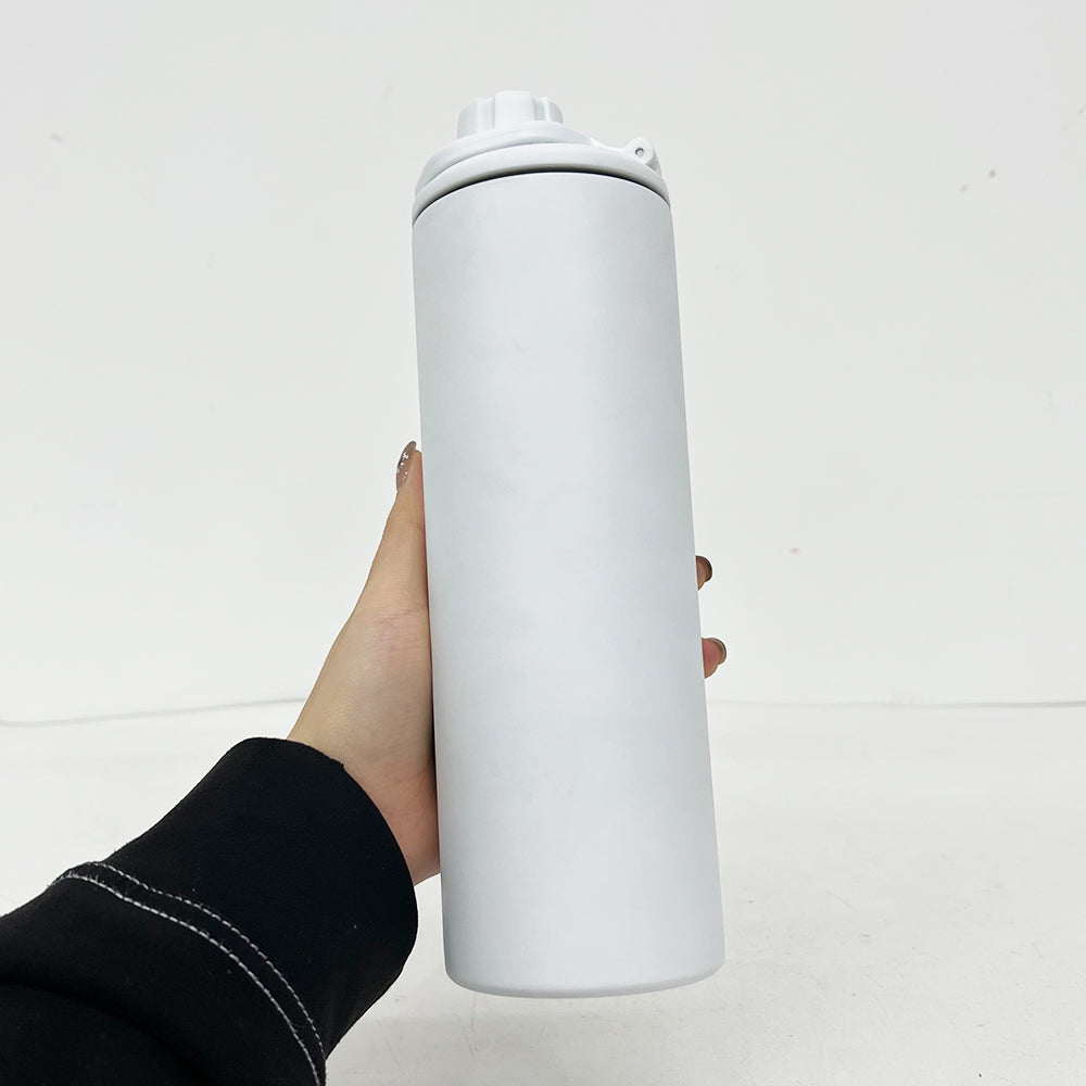 20oz Macaron Blank Sublimation Straight Tumbler Sport Water Bottle with Two Lids-CNLCA