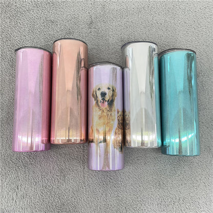 20oz Blank Sublimation Magic Mirror Metallic Electroplate Holographic Straight Tumbler - USLCA