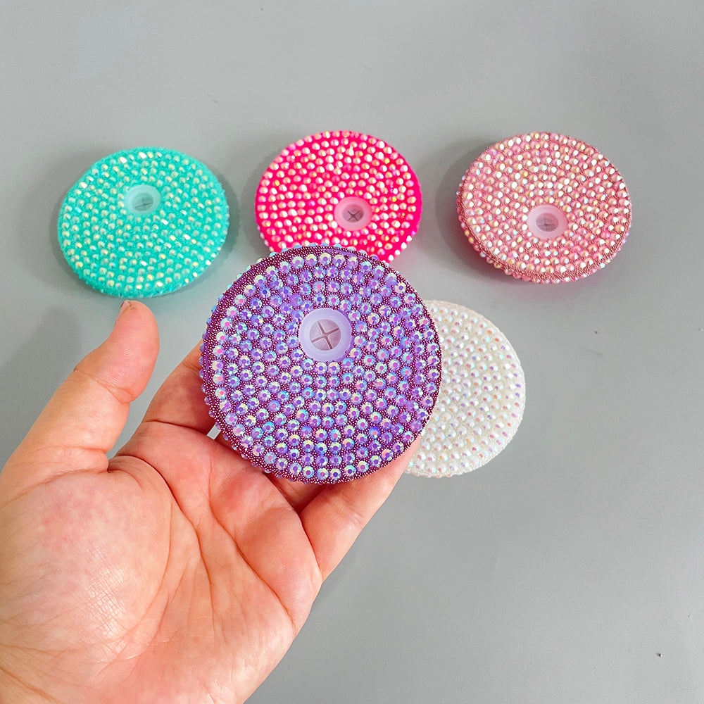 Multicolour Glass Can Rhinestone Bling Plastic Acrylic Lids Sold By Case -USLCA