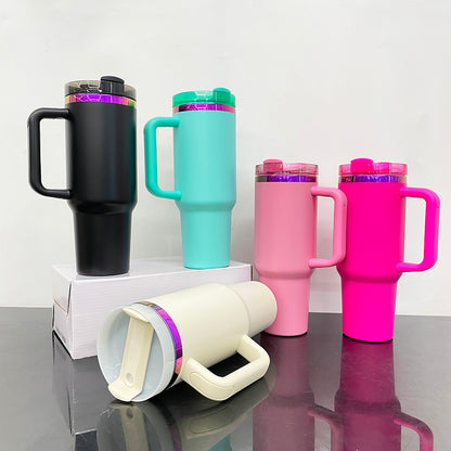 💜40oz Purple Underneath Powder Coated H2.0 Quencher Tumblers For Laser Engraving -CNLCA