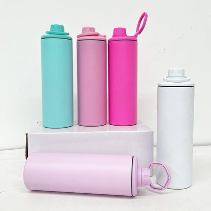 20oz Macaron Blank Sublimation Straight Tumbler Sport Water Bottle with Two Lids-CNLCA