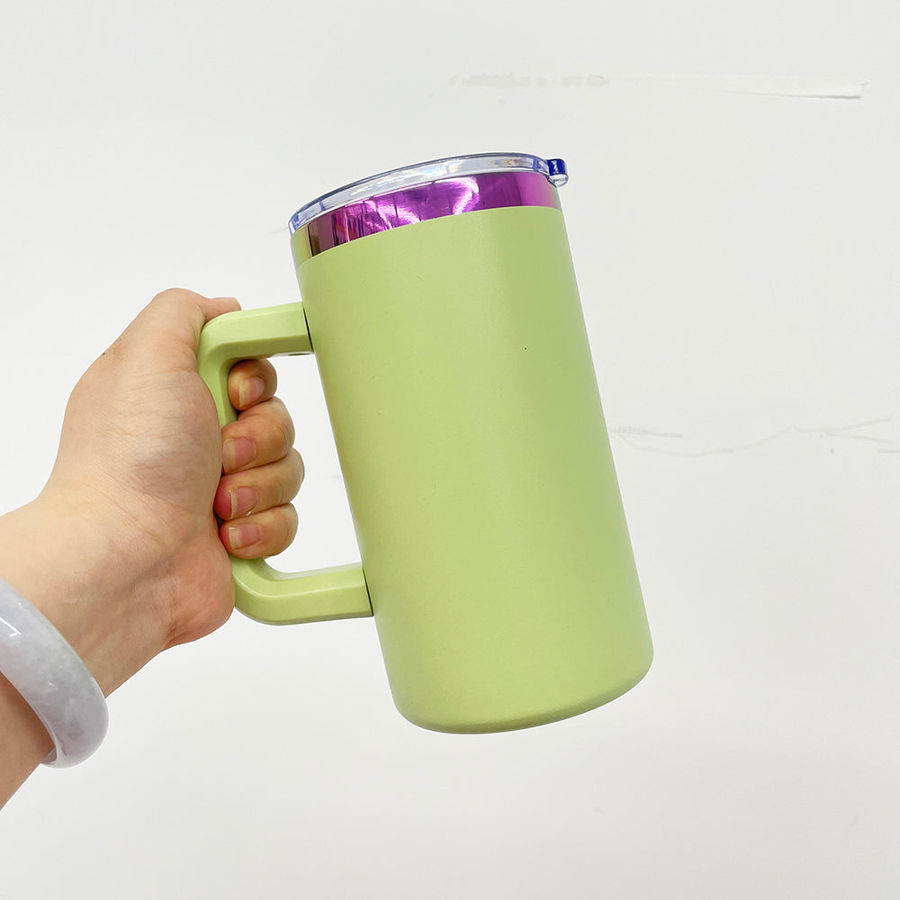 20oz Chubby Rainbow Plated Underneath Car Tumbler Mug with Removable Handle For Laser-CNLCA