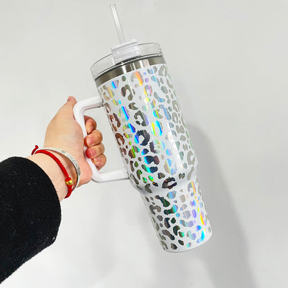 40BW001 H1.0 40oz 3D Holographic Leopard Travel Mug Tumbler With Handle- USLCA