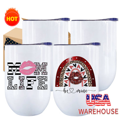 12oz White Blank Sublimation Staight Mug Wine Tumbler For Sublimation 50pc/case-CNLCA